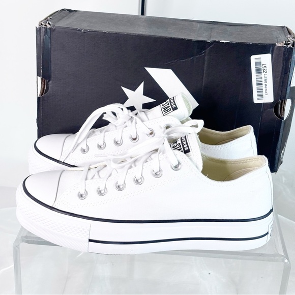 Converse Women's CTAS Lift Platform Canvas Low Top, White/Black/White, Size 9.5 - Picture 5 of 10